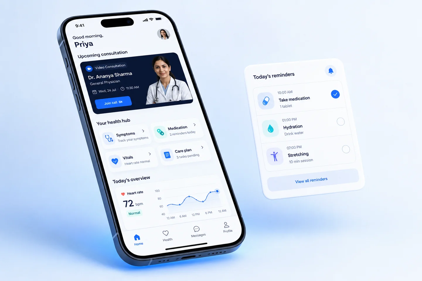 Telehealth companion app